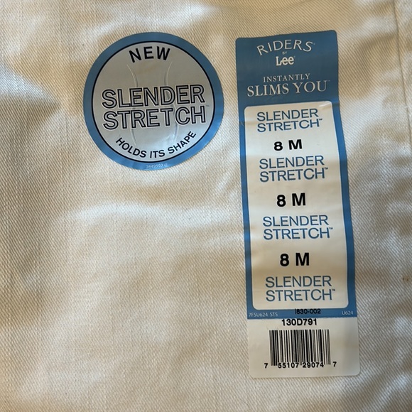 LEE RIDERS SLENDER STRETCH | SIZE 8 M | NWT | WHITE JEANS | BOOT CUT - Picture 5 of 8